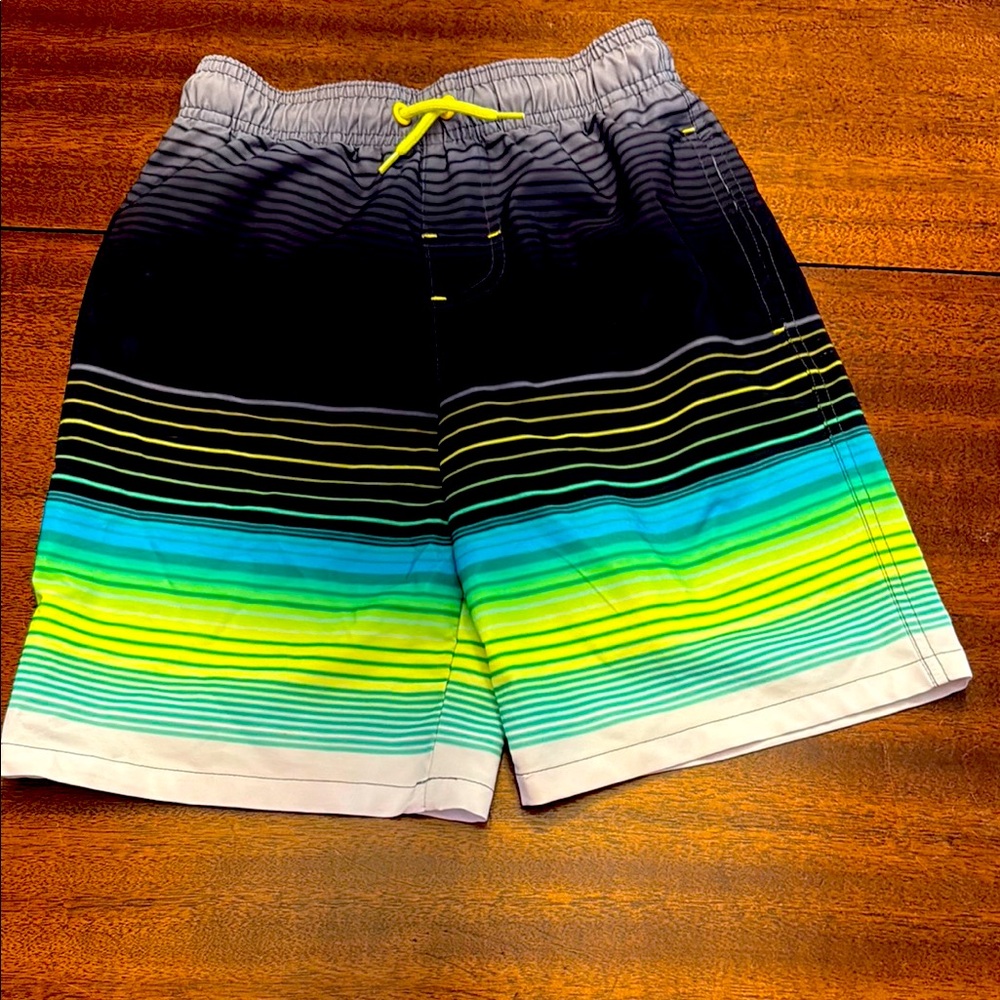 Wonder Nation Vibrant Striped Swim Trunks